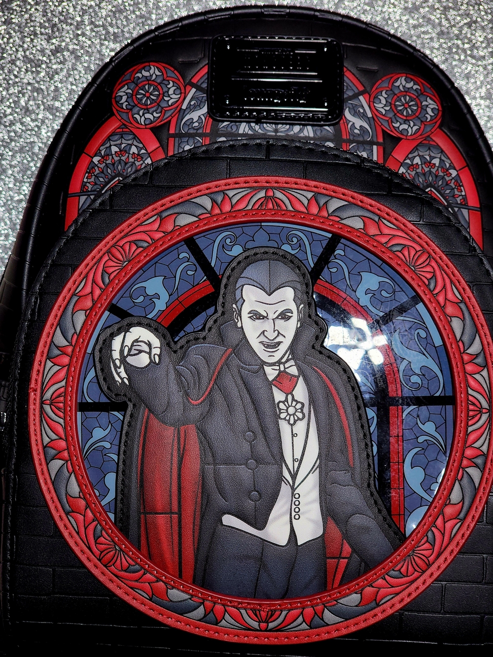 Loungefly Black and Red Vampire Graphic Backbag